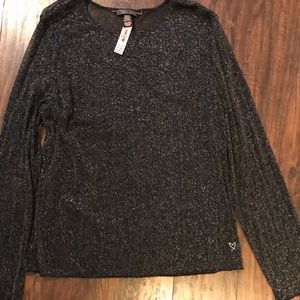 VS Black Sparkle Long Sleeve Tee in a M/L